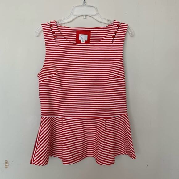 Anthropologie Postmark red striped peplum XS - Picture 1 of 3